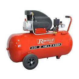 Compresseur Ribitech 2 Cv 100 Litres 8bars