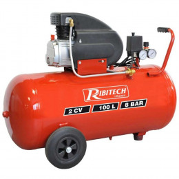 Compresseur Ribitech 2 Cv 100 Litres 8bars