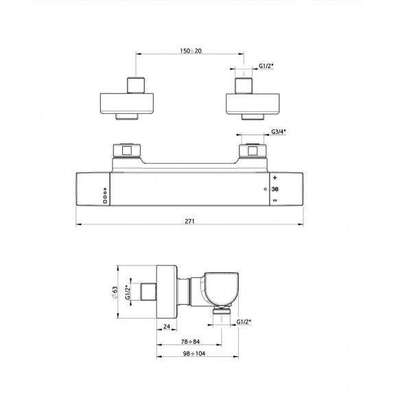 Tempo Mitigeur Douche Thermostatique Chromé