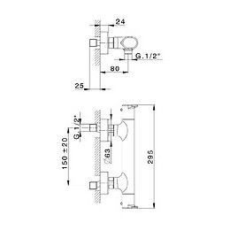 Aero Mitigeur Douche Thermostatique Chromé
