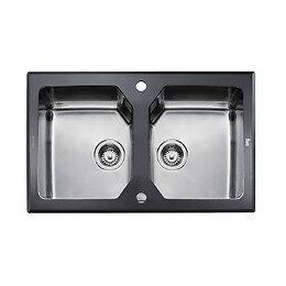 Expression Lux 2 Cuves 86 Verre Noir & Inox Poli