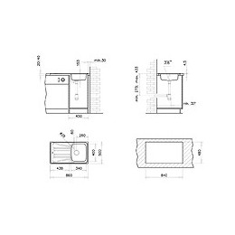 Basico 86 1 Cuve 1 Égouttoir Évier Inox Toile