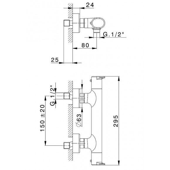 Aero Mitigeur Douche Thermostatique Chromé