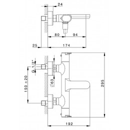 Aero Mitigeur Bain-douche Thermostatique Chromé