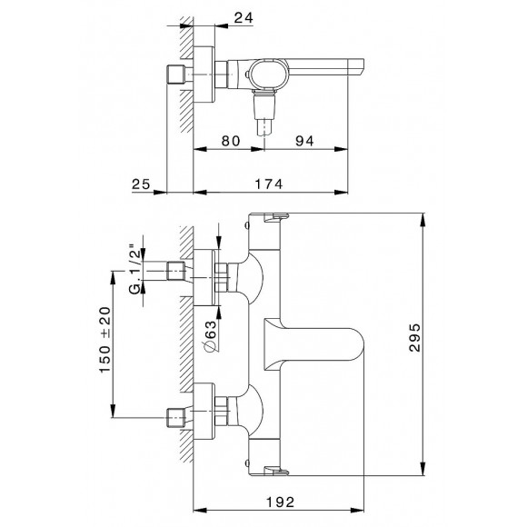 Aero Mitigeur Bain-douche Thermostatique Chromé