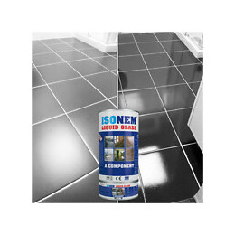 Résine Sol Intérieur/extérieur - Vernis Étanche Aux Liquides - Brillant Et Transparent - Alfas - Isonem Liquid Glass - 4 Kg