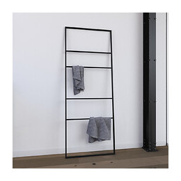 Porte Serviette - 176x60x1.6 Cm - Metal - Noir Mat - Support Serviette - Type Atelier - Facto Dark