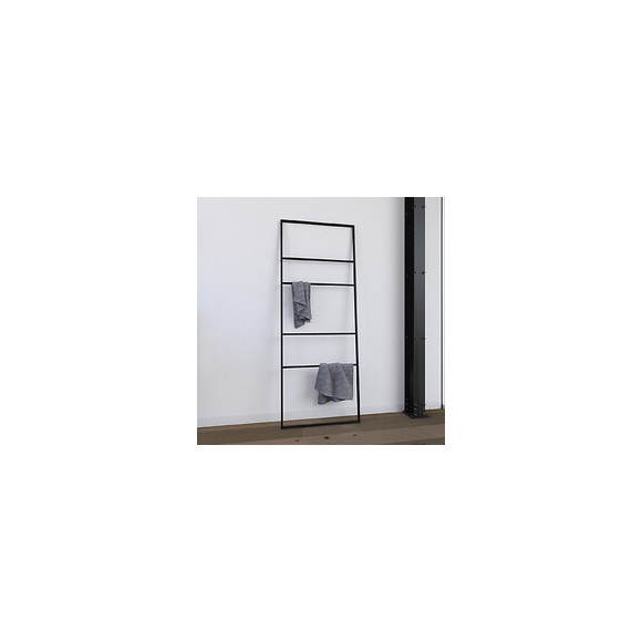 Porte Serviette - 176x60x1.6 Cm - Metal - Noir Mat - Support Serviette - Type Atelier - Facto Dark