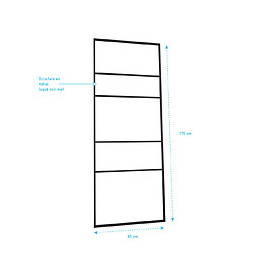 Porte Serviette - 176x60x1.6 Cm - Metal - Noir Mat - Support Serviette - Type Atelier - Facto Dark