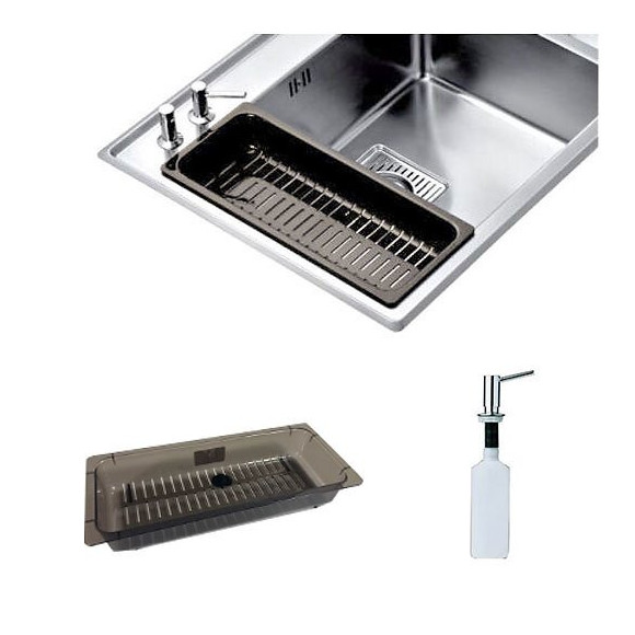 Savon Évier 1 Grande Cuve 1 Égouttoir Gauche Inox