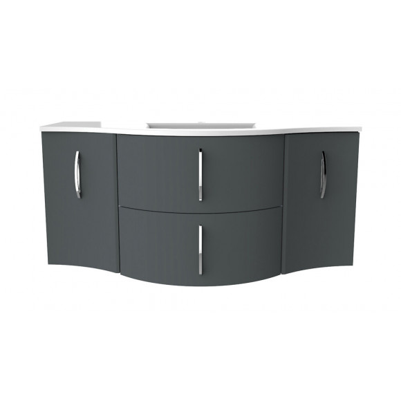 Meuble Frollo Laque 120 Gris Anthracite