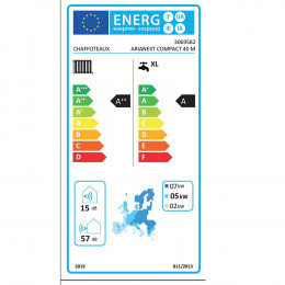 Pompe À Chaleur Connecté Air / Eau Monobloc Arianext Compact M Avec Appoint Électrique Chaffoteaux 4 Kw Monophasé