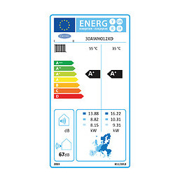 Pompe À Chaleur Air / Eau Monobloc Aquasnap Carrier 12 Kw Monophasé Avec Kit Hydraulique