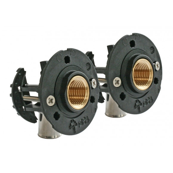 Kit Complet Fixation Robinetterie Bain Douche- Per Ø16 - Raccord À Sertir F15/21