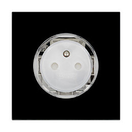 Iotty-prise De Courant 2p+t Tactile Connecté Wifi En Verre Noir