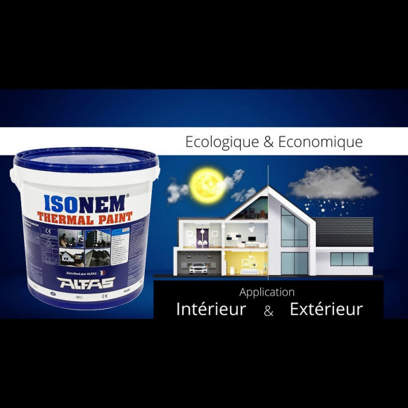 Peinture Façade - Peinture Thermique - Ecologique Et Economique - Alfas - Isonem Thermal Paint - Gris - 18 Litres