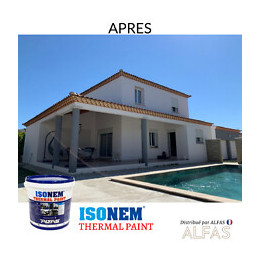 Peinture Façade - Peinture Thermique - Ecologique Et Economique - Alfas - Isonem Thermal Paint - Blanc - 18 Litres