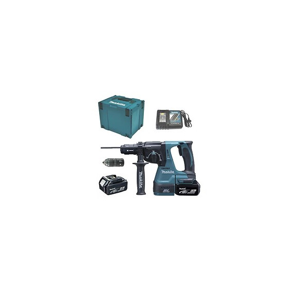 Makita Perforateur Burineur Sds Plus Brushless 2j Dhr243rtj - Avec 2 Batteries 18 V, Mandrin Interchangeable Et Coffret Makpac