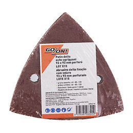 Lot de 15 patins abrasifs delta GO/ON  93x93mm grains assortis