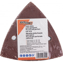 Lot de 15 patins abrasifs delta GO/ON  93x93mm grains assortis