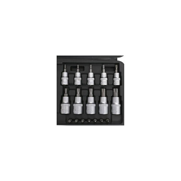 Dcraft - Jeu De Mèches Et Douilles Torx - 30 Pièces - Set De Mèches Et Douilles Dans Une Mallette Pratique - Argent