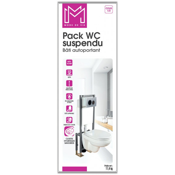 Pack wc suspendu autoportant