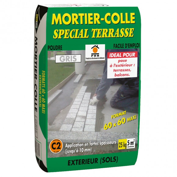 Mortier colle spécial terrasse 25kg