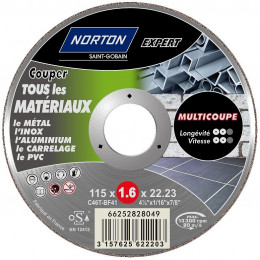 Disque 115x1.6x22.2mm pour découpe tous matériaux