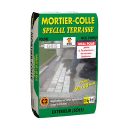 Mortier colle spécial terrasse 25kg