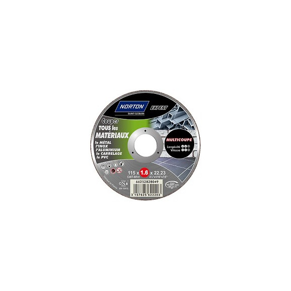 Disque 115x1.6x22.2mm pour découpe tous matériaux