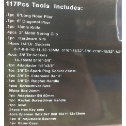 Dcraft - Malette À Outils De Mécanicien - 117 Pièces - Jeu D'outils D'atelier - Crv - Noir