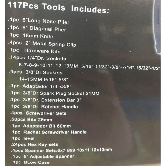 Dcraft - Malette À Outils De Mécanicien - 117 Pièces - Jeu D'outils D'atelier - Crv - Noir