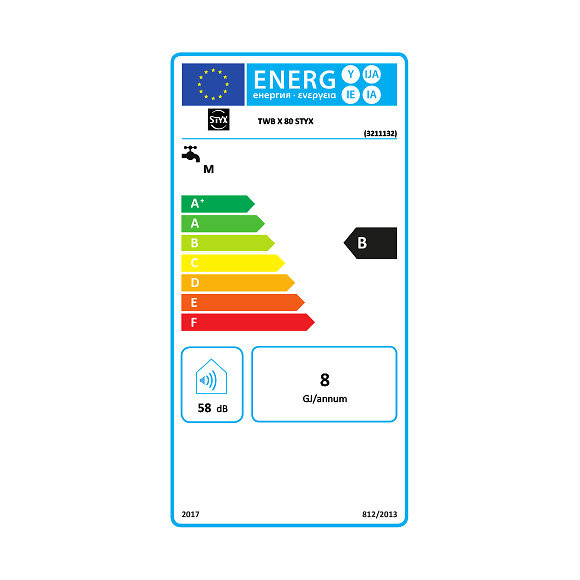 Chauffe-eau Gaz Mural Cheminée Bas Nox Twb X Styx 75 Litres