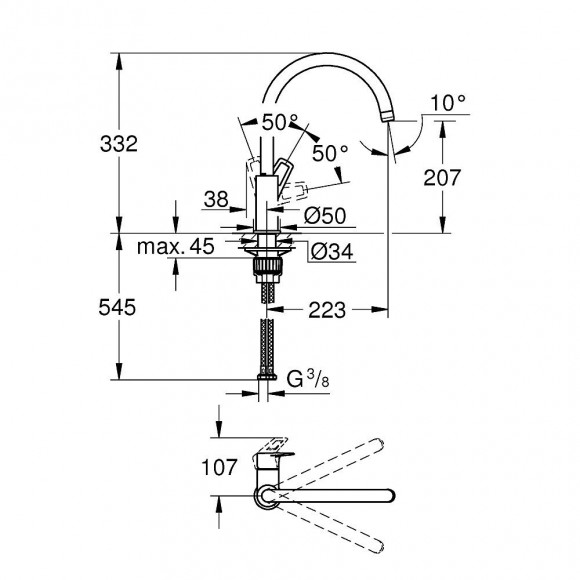 Mitigeur D'évier Bauloop Grohe