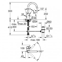 Mitigeur De Lavabo Bec Courbé Eurosmart Cosmopolitan