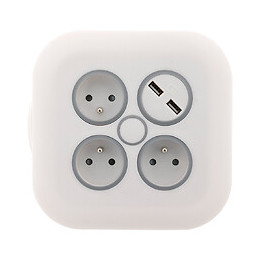 Enrouleur Domestique 3 Prises 2p+t 16a + 2x Usb - 7m - Zenitech