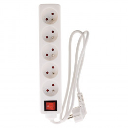 Bloc 5 Prises 16a 2p+t Avec Interrupteur Blanc - Zenitech