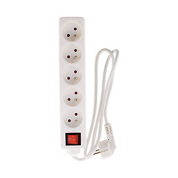 Bloc 5 Prises 16a 2p+t Avec Interrupteur Blanc - Zenitech