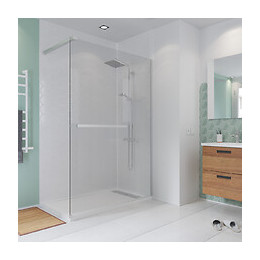 Paroi de douche à l'italienne largeur 140 cm en verre 8 mm transparent