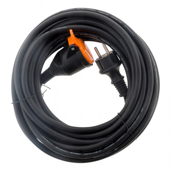 Rallonge Étanche 2p+t H07rn-f 3x 1,5mm² 10m Avec Clip De Fixation Orange - Zenitech