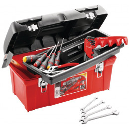 Caisse à outils polypropylène + 20 outils FACOM