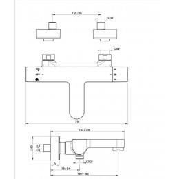 Tempo Mitigeur Bain-douche Thermostatique Chromé
