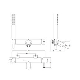 Combi Baindouche Mécanique Chromé Avec Douchette Et Flexible