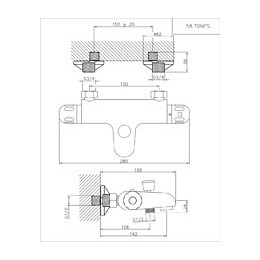 Aquarel Mitigeur Bain-douche Mural Thermostatique Chromé