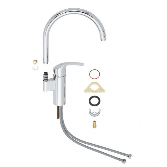 Mitigeur De Cuisine Eurosmart Grohe À Bec Rond