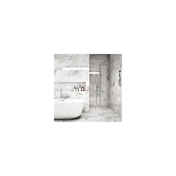 Combi Baindouche Mécanique Chromé Avec Douchette Et Flexible