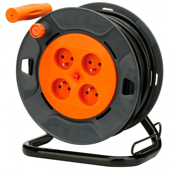 Enrouleur Bricolage - 4 Prises 16a - 3g1,5mm² - 25m - Zenitech