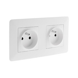 Double Prise 2p+t 16a Précâblée Blanc - Artezo