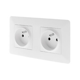Double Prise 2p+t 16a Précâblée Blanc - Artezo
