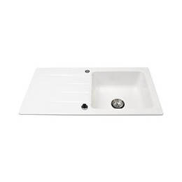 Villeroy + Boch Evier Cuisine A Encastrer 1 Grand Bac + 1 Egouttoir Architectura - Ceramique - 97 X 48 Cm - Blanc